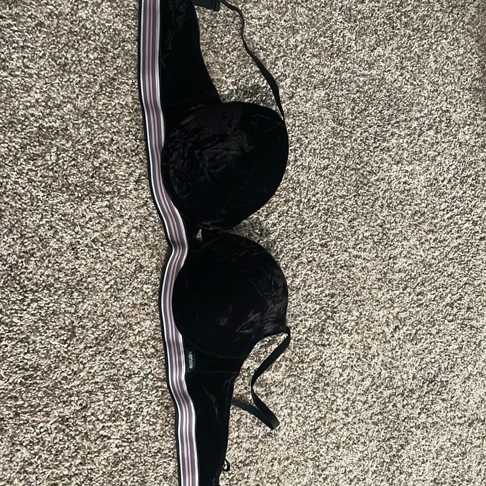 kenzie black velvet bra